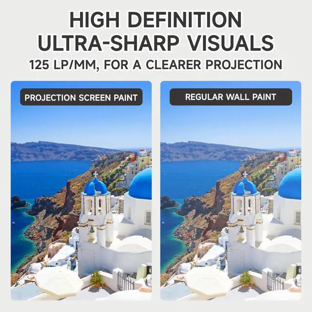 Alt view image 2 of 7 - Projector Screen Paint | Single-Coat Short Throw Projector Screen Paint For Picture Perfect 1080 HD and 4K UHD Clarity | Ideal For At-Home Indoor Use | Digital Theater White - 32 Fl Oz