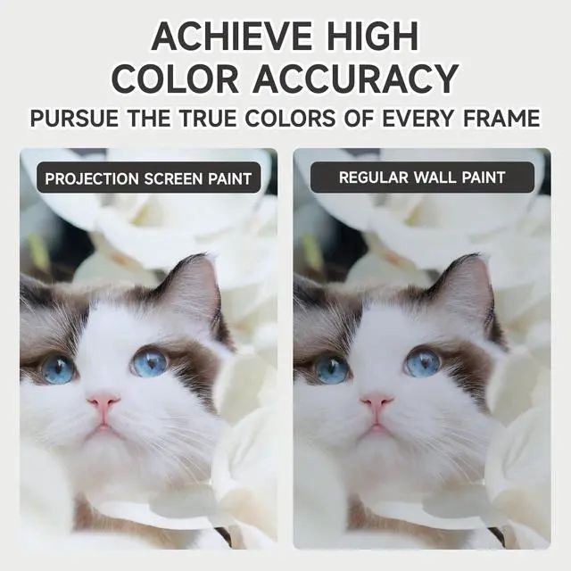 Alt view image 3 of 7 - Projector Screen Paint | Single-Coat Short Throw Projector Screen Paint For Picture Perfect 1080 HD and 4K UHD Clarity | Ideal For At-Home Indoor Use | Digital Theater White - 32 Fl Oz