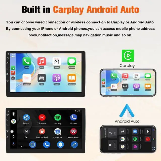 Alt view image 3 of 7 - 5G WiFi Car Radio Stereo for Honda Accord 2008-2013 Carplay | Wireless CarPlay/Android Auto,GPS DSP RDS,Upgrade Bluetooth 5.0 Rearview AM/FM Stereo 2GB RAM 32GB ROM
