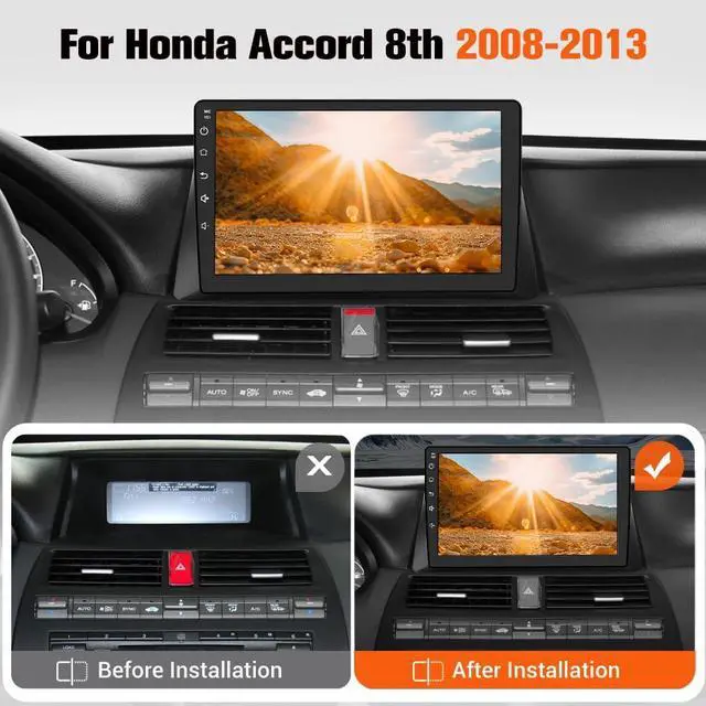 Alt view image 2 of 7 - 5G WiFi Car Radio Stereo for Honda Accord 2008-2013 Carplay | Wireless CarPlay/Android Auto,GPS DSP RDS,Upgrade Bluetooth 5.0 Rearview AM/FM Stereo 2GB RAM 32GB ROM