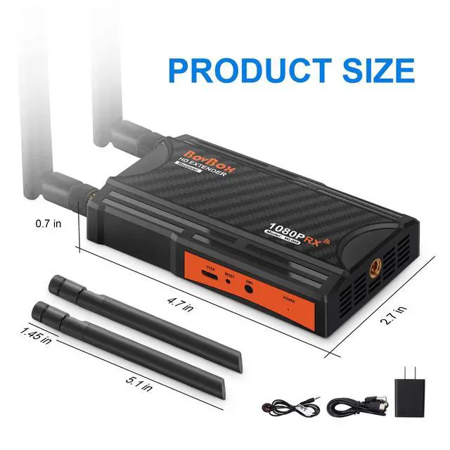 Alt view image 4 of 4 - Wireless HDMI Receiver(RX Only), 1080P HD Wireless HDMI Extender Receiver Support Up to 1 TX to 4 RX Connections Form Laptop Computer PS4/5 to HDTV Projector DSLR