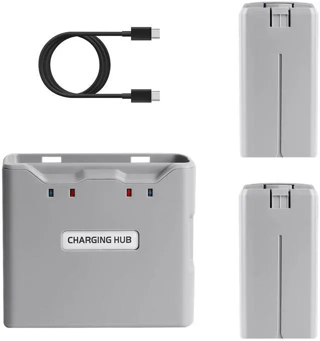 Main image of Battery Charger Combo for DJI Mini 4K & Mini 2 Series, Includes Two 2400mAh Intelligent Flight Batteries and Two-Way Charging HUB, Up to 31 Mins of Flight Time