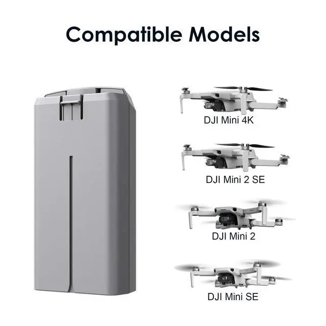 Alt view image 2 of 6 - Battery Charger Combo for DJI Mini 4K & Mini 2 Series, Includes Two 2400mAh Intelligent Flight Batteries and Two-Way Charging HUB, Up to 31 Mins of Flight Time