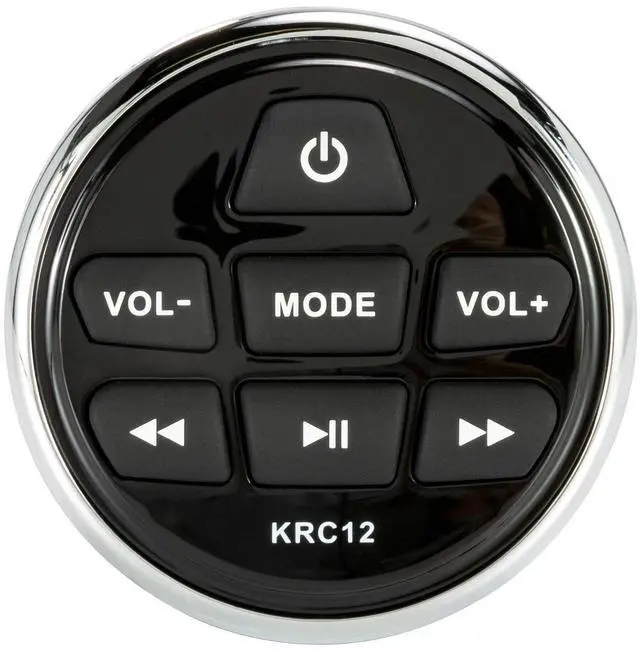 Main image of 46KRC12 Marine Remote Control Commander for The KMC2, KMC3, KMC4 & KMC5 | Wired boat radio commander, helm or dash mount audio adjustment, works with KMC media centers, easy plug-in install