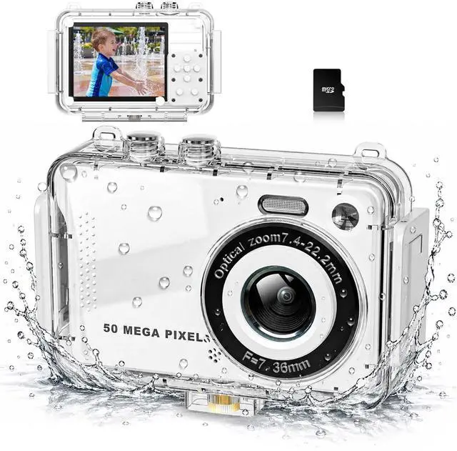 Main image of Kids Camera with Waterproof Case, 4K Vlogging Digital Camera | 16X Zoom Autofocus, 50MP Underwater Toddler Camera for Travel, Swimming, Outdoor, Birthday Gifts for 5-16 Year Old Boys Girls