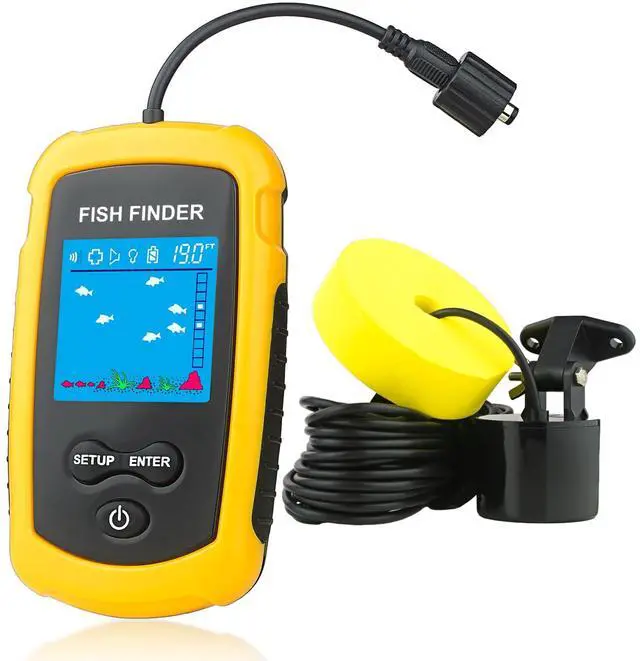 Main image of Portable Wired Fish Finder Ice Kayak Fishing Gear Water Depth Finder Handheld Fishfinder LCD Display Sonar Transducer