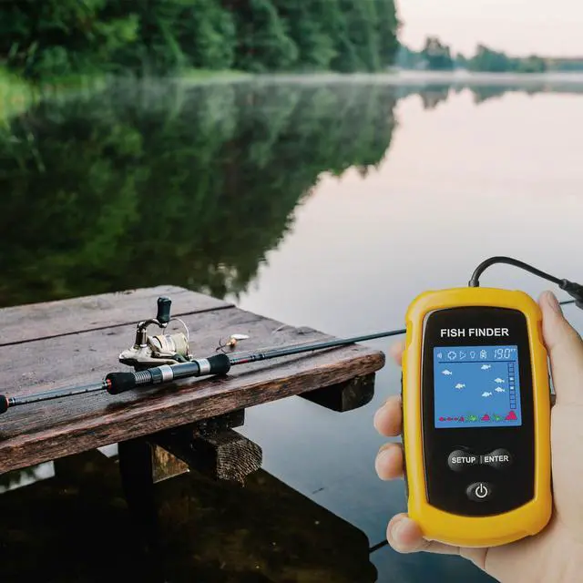 Alt view image 5 of 6 - Portable Wired Fish Finder Ice Kayak Fishing Gear Water Depth Finder Handheld Fishfinder LCD Display Sonar Transducer