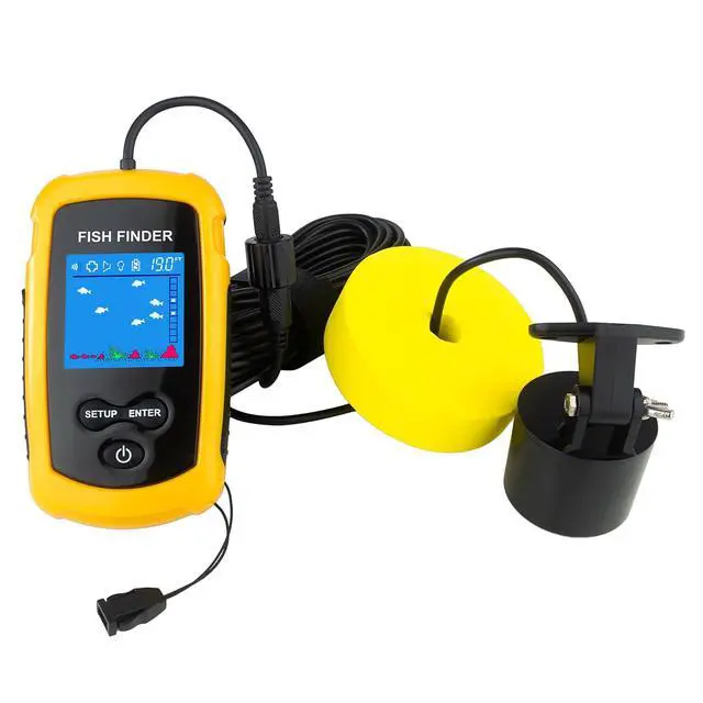 Alt view image 6 of 6 - Portable Wired Fish Finder Ice Kayak Fishing Gear Water Depth Finder Handheld Fishfinder LCD Display Sonar Transducer