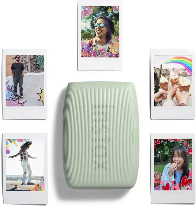 Alt view image 4 of 5 - Bundle with Compatible Fuji Mini Link 3 Smartphone Printer Clay White + Fuji Film Value Pack 20 Sheets Accessories Bundle with Album + 5 Plastic Desk Frames + Paper & Sticker Frames (Sage Green)