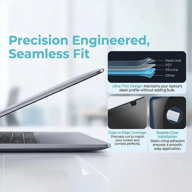 Alt view image 3 of 7 - 3-Pack Designed for Lenovo Yoga 7 / 7i 16" 2-in-1 Gen 9 2024 Touchscreen Screen Protector (16IML9/83DL, 16AHP9/83DM), Anti Glare and Anti Fingerprint (Matte) Shield