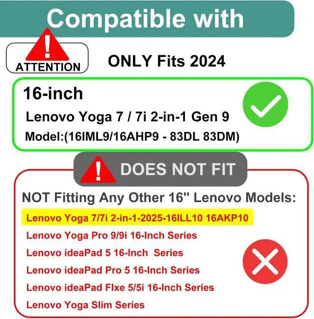 Alt view image 2 of 7 - 3-Pack Designed for Lenovo Yoga 7 / 7i 16" 2-in-1 Gen 9 2024 Touchscreen Screen Protector (16IML9/83DL, 16AHP9/83DM), Anti Glare and Anti Fingerprint (Matte) Shield