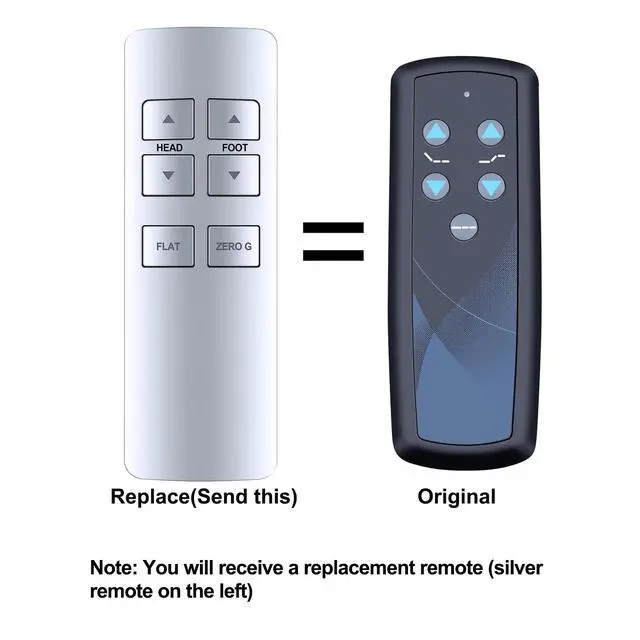 Alt view image 2 of 7 - RF358C Replacement Remote Control for Ease 1.0, for Tempur-Pedic Ease 2.0 Adjustable Beds