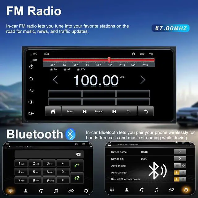 Alt view image 7 of 7 - Car Radio for Toyota 4Runner 2003-2009, Tundra 2003-2006, Sequoia 2005-2007, FJ Cruiser 2007-2014, Highlander 2001-2007, RAV4 2001-2005, 7inch Touch Screen Stereo Carplay Android Auto BT Camera GPS FM