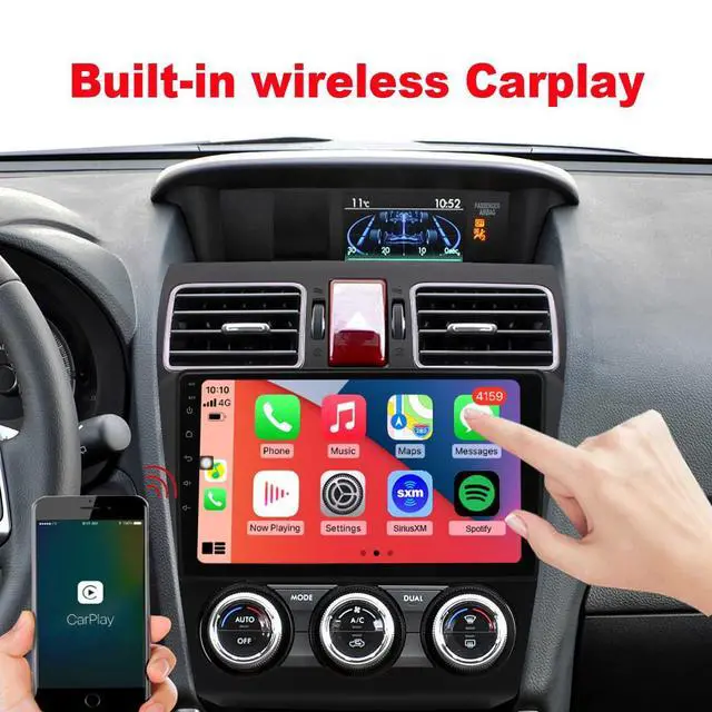 Alt view image 4 of 6 - QLED Screen 8-Core CPU Radio Upgrade for Subaru Crosstrek 2015 2016 2017, CarPlay Android Auto Ready,Steering Wheel Control