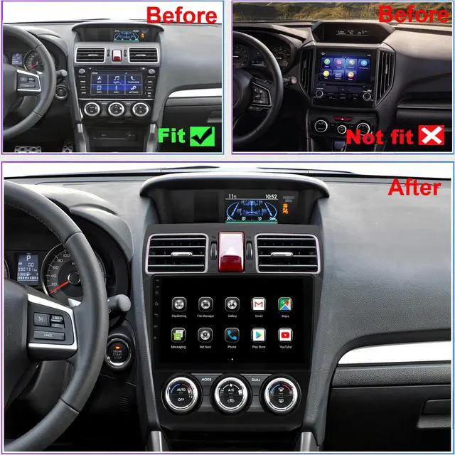 Alt view image 2 of 6 - QLED Screen 8-Core CPU Radio Upgrade for Subaru Crosstrek 2015 2016 2017, CarPlay Android Auto Ready,Steering Wheel Control