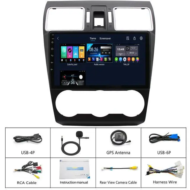 Alt view image 6 of 6 - QLED Screen 8-Core CPU Radio Upgrade for Subaru Crosstrek 2015 2016 2017, CarPlay Android Auto Ready,Steering Wheel Control