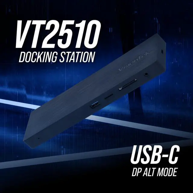 Alt view image 2 of 6 - VT2510 Triple Monitor Docking Station MST USB-C 100W for Windows | Triple Display via HDMI/2x DP, 100W PD, Windows MST Driverless Plug & Play, 5Gbps USB, Data-Heavy Multi-Display Productivity