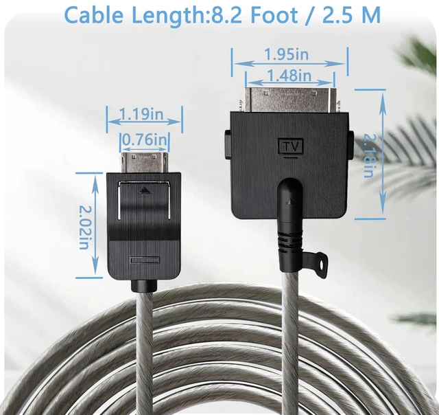 Alt view image 5 of 7 - BN39-02688B One Connect Cable Compatible with Samsung QN95A QN95B QN700A QN700B QN700C QN800A QN800B QN800C QN800D QN900A QN900B QN900C Series QLED 4K/8K TV, 2.5m /8.2ft