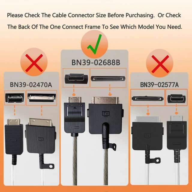 Alt view image 6 of 7 - BN39-02688B One Connect Cable Compatible with Samsung QN95A QN95B QN700A QN700B QN700C QN800A QN800B QN800C QN800D QN900A QN900B QN900C Series QLED 4K/8K TV, 2.5m /8.2ft