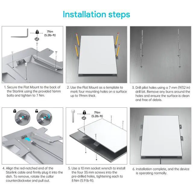 Alt view image 4 of 7 - ® 2° Tilt Mobility RV Roof Mount for Starlink Performance Gen 3 | Fits Gen 3 Performance UTA 252, 2° Low Profile, Tool-Free, 174mph Windproof, Anti-Rust, For RV, Boat & Roof Rack