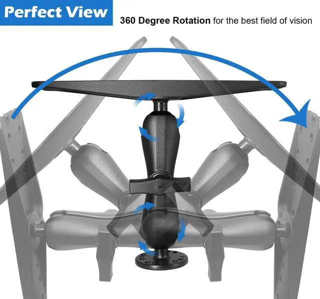 Alt view image 6 of 7 - 1.5" Ball Fish Finder Mount for 9" to 12" Large Fishfinder, Marine Electronic Depth Finder Mount with C Size Ball, Compatible with Garmin, Lowrance, Humminbird and More