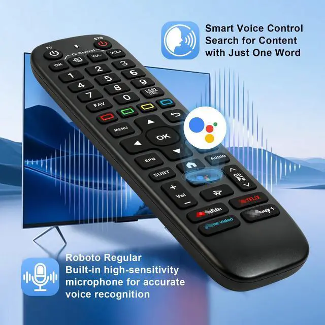 Alt view image 2 of 7 - New Fit for Vseebox V6 Plus Remote Fit for vSeeBox V6plus Backlight Voice Remote Control,Fit for Vsee Box V5Pro,V3Plus/V3Pro,Intelligent Bluetooth Voice Remote