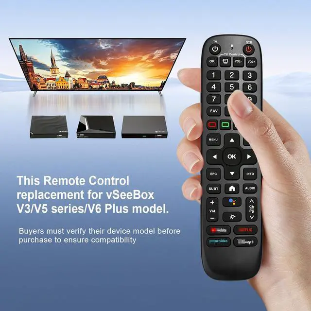 Alt view image 3 of 7 - New Fit for Vseebox V6 Plus Remote Fit for vSeeBox V6plus Backlight Voice Remote Control,Fit for Vsee Box V5Pro,V3Plus/V3Pro,Intelligent Bluetooth Voice Remote