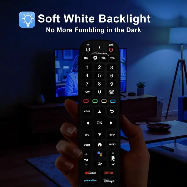Alt view image 4 of 7 - New Fit for Vseebox V6 Plus Remote Fit for vSeeBox V6plus Backlight Voice Remote Control,Fit for Vsee Box V5Pro,V3Plus/V3Pro,Intelligent Bluetooth Voice Remote