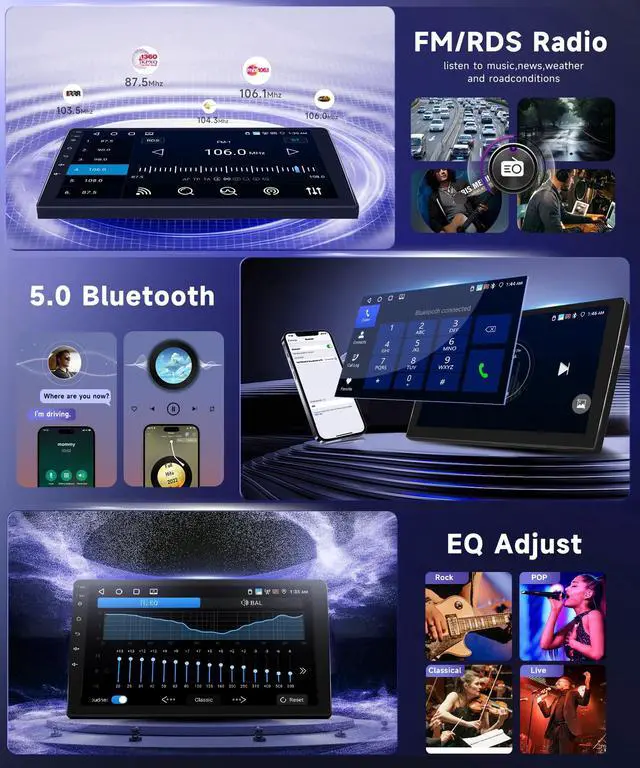 Alt view image 5 of 7 - 4G+64G Android 15 Radio for Buick Regal 2009-2013 Opel Insignia 2008-2013 Car Stereo Wireless Carplay Android Auto,5.0Bluetooth 32EQ,9'' 1280x720P IPS Touch Screen,FM/RDS GPS WiFi HD Backup Camera
