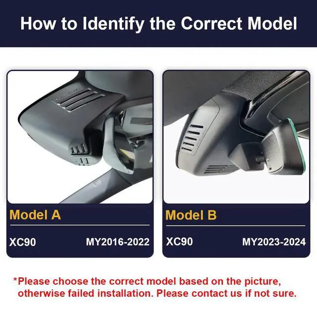 Alt view image 2 of 7 - 4K Dash Cam Suitable for for Volvo XC90 2023-2026 Plug-in Hybrid B5 B6 T8 (Model B), OEM Factory Look, UHD 2160P Video, Built-in WiFi & APP, Loop Recording, G-Sensor, Plug & Play, 64GB Card