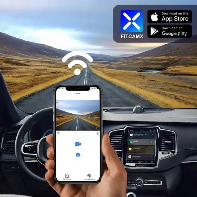 Alt view image 5 of 7 - 4K Dash Cam Suitable for for Volvo XC90 2023-2026 Plug-in Hybrid B5 B6 T8 (Model B), OEM Factory Look, UHD 2160P Video, Built-in WiFi & APP, Loop Recording, G-Sensor, Plug & Play, 64GB Card