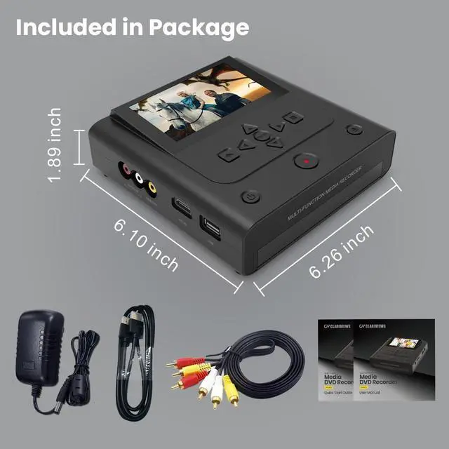 Alt view image 4 of 7 - VHS to DVD Recorder, VCR to DVD Recorder-Convert Photos and Videos Between VHS,VCR,Memory CardDVD and USB. Phone can use a Free app to Burn Videos and Photos, Also has TV Recording FunctionBlack