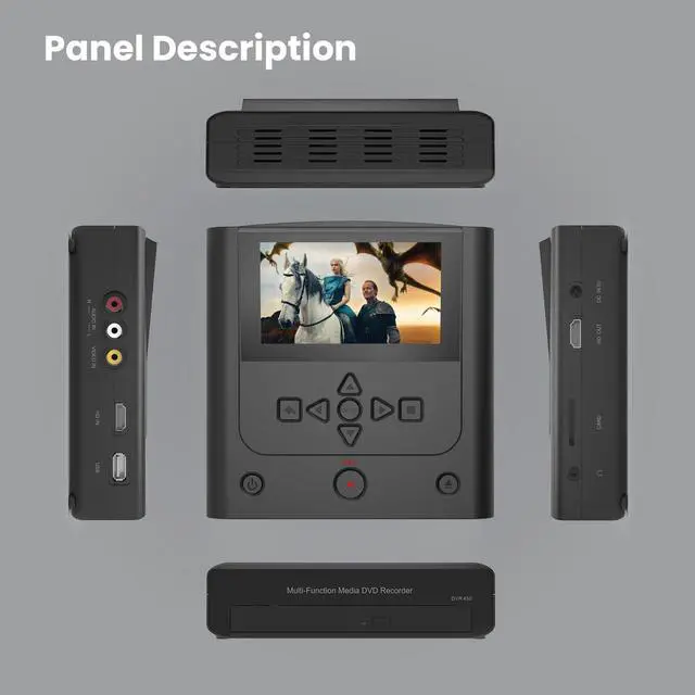 Alt view image 7 of 7 - VHS to DVD Recorder, VCR to DVD Recorder-Convert Photos and Videos Between VHS,VCR,Memory CardDVD and USB. Phone can use a Free app to Burn Videos and Photos, Also has TV Recording FunctionBlack