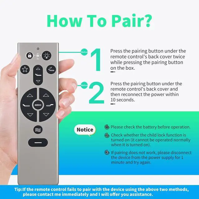 Alt view image 2 of 7 - Replacement Remote Control for TEMPUR Ergo/Tempur-Pedic/KEESON Adjustable Beds Compatible with Model RF396B & JLDK.111.13.01