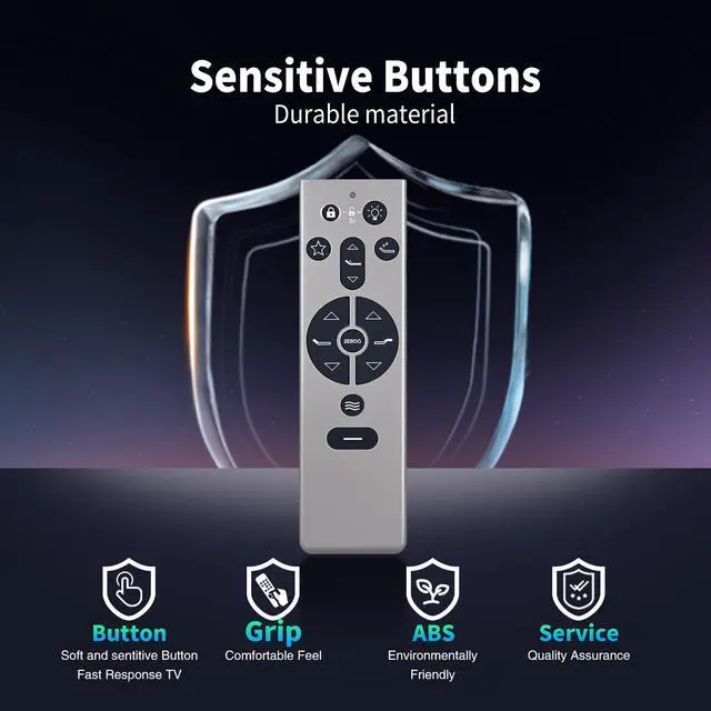 Alt view image 5 of 7 - Replacement Remote Control for TEMPUR Ergo/Tempur-Pedic/KEESON Adjustable Beds Compatible with Model RF396B & JLDK.111.13.01