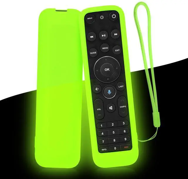 Main image of Case for Verizon FiOS TV One Voice Remote 2019 - MG3-R32140B VRC4100 BLE | Protective Silicone Cover for Verizon FiOS TV All in One Remote Shockproof, Anti-Lost with Lanyard (Glow in Dark Green)