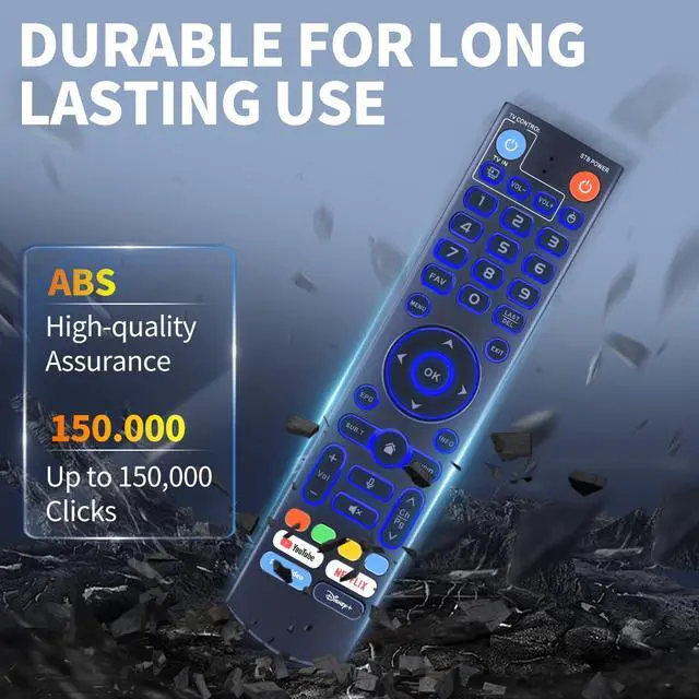 Alt view image 7 of 7 - Replacement Remote Control for vSeeBox V3 Pro/Plus, Compatible with V3/V2/V1/V5 Pro, V1/V6 Max, WE 2USAT & Elite Series, Backlit, Voice Search