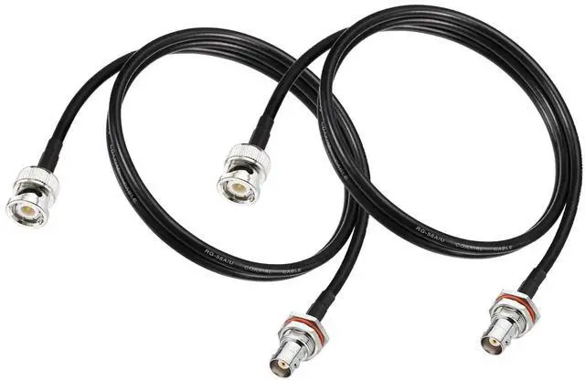 Main image of BNC Extension Cable 50 ohm RG58 2PCS 3FT BNC Male to Female Bulkhead Jumper Coax Cable for UHF/VHF Ham Radio/Wireless Microphone Antenna/CCTV/Amateur Radio etc