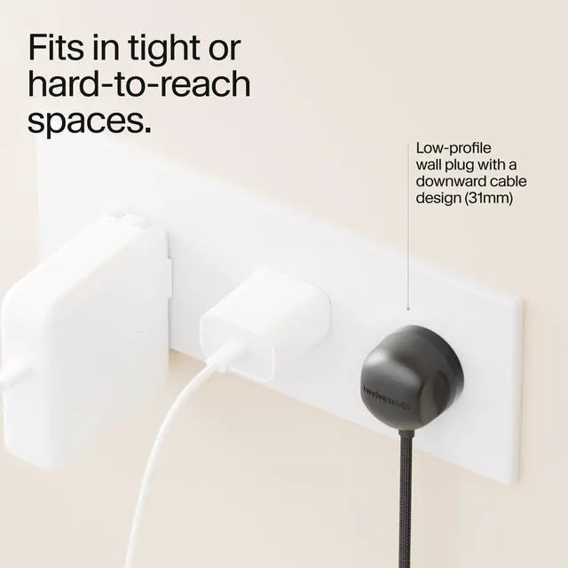 Alt view image 5 of 7 - PowerCord All in One 30W USB-C Fast Charger, Slate, 4ft | One Cable to Charge Your USB-C Devices, Simplifies Charging from Wall to Device, Fast Charger for iPhones, Tablets, Laptops