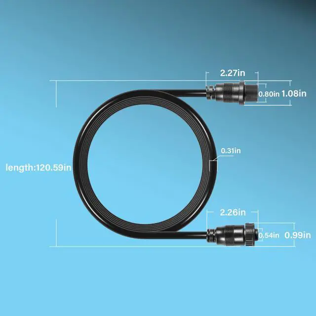 Alt view image 7 of 7 - 720106-1 EC M3 14W10 Transducer Extension Cable 14-pin Fit for Humminbird APEX XPLORE SOLIX and Onix Series Fish Finder Compatible with Built-in MEGA Imaging (10 Feet)