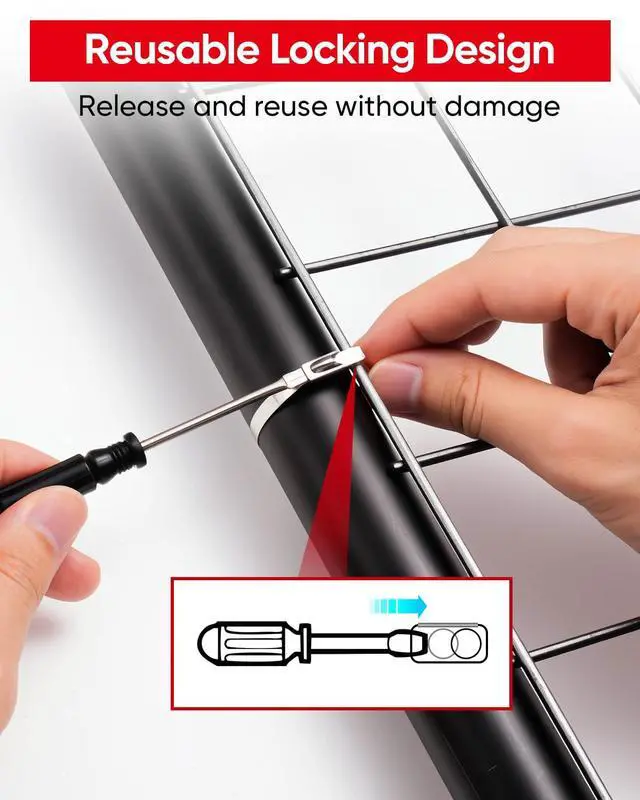 Alt view image 5 of 7 - 52-Piece Stainless Steel Zip Tie Kit with Scissors and Release Tool | Self-locking 11.8-inch 304 metal ties for exhaust wrap, fencing, pipes, cables, farm and outdoor fastening projects