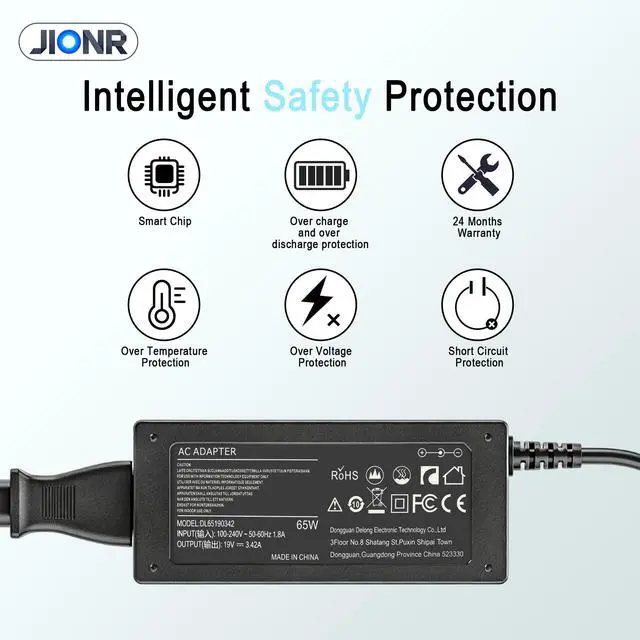 Alt view image 5 of 7 - 65W Laptop Charger with 3.0×1.1mm & 5.5×1.7mm DC Tips Replacement for Acer | Fit N15Q8 N15Q9 N20C5 Aspire A515-44 A515-45 A515-56 Chromebook C738T C740 E5-575 5742 N19C1 E1-532 V3-571 Power Adapter