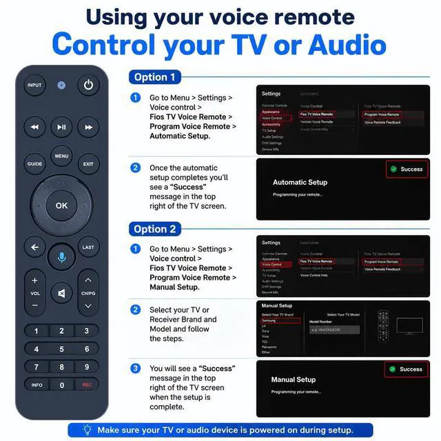 Alt view image 6 of 7 - Replacement Voice Remote Control for Verizon FiOS TV One | Compatible with 2019 MG3-R32140B & VRC4100 BLE - All-in-One Smart Voice Remote Control, Easy to Pair