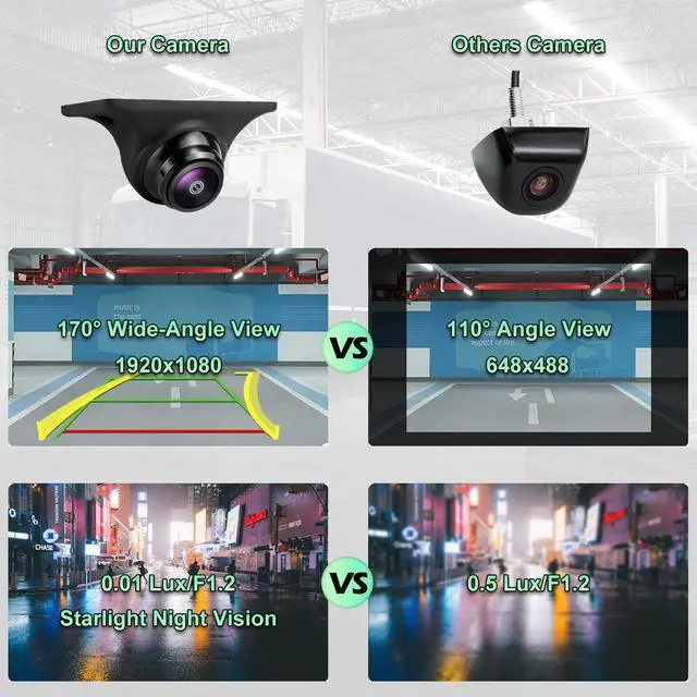 Alt view image 3 of 7 - Car Backup Camera with Dynamic Trajectory Guide Line, AHD1080P Reverse Rear View Cam, Adjustable Fisheye Lens, Night Vision Waterproof 170 Degree Wide View