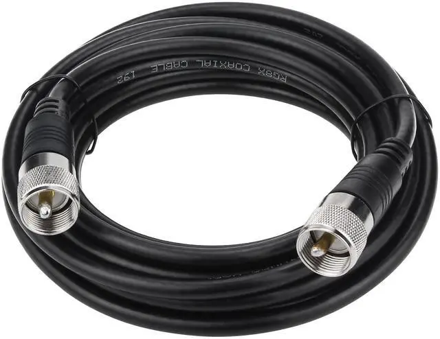 Main image of 18ft RG8x Coaxial Cable, CB Coax Cable, UHF PL259 Male to Male, Low Loss, Waterproof, Compatible with CB Ham Radio, Antenna Analyzer, Dummy Load, SWR Meter