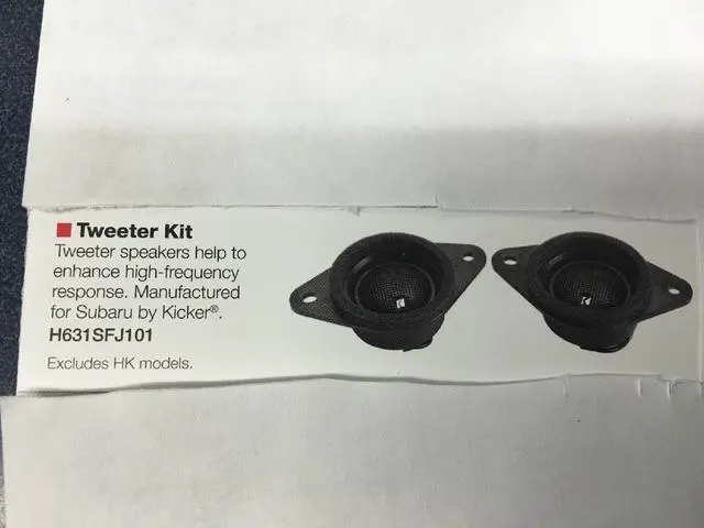 Alt view image 2 of 3 - Tweeter Kicker Speaker Kit for 2012-2021 Impreza WRX STi Forester Crosstrek - H631SFJ101 - Genuine OEM