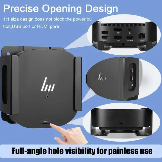 Alt view image 2 of 7 - Metal VESA Mount and Under Desk Mount for HP USB-C Dock G5 Wall Mount,Designed for Docking Station Mounting Holder Compatible with HP USB-C Dock G5, (Black Holder Only)