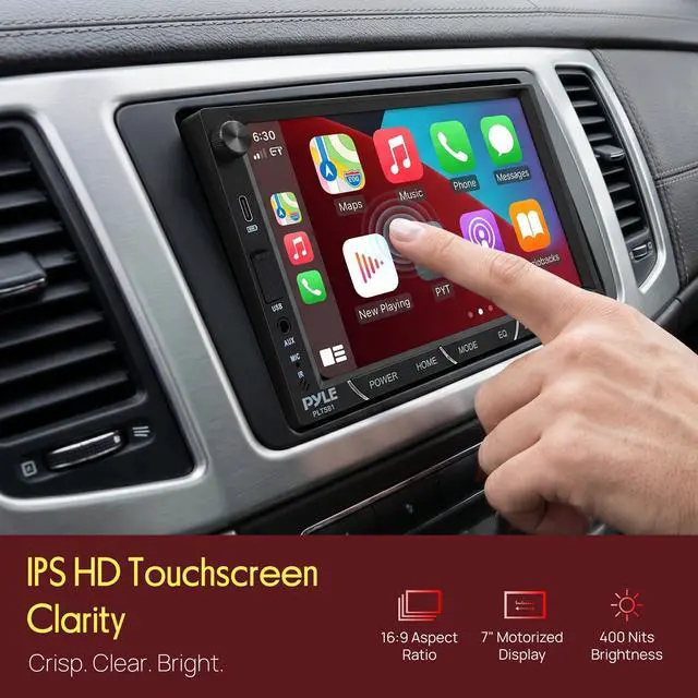 Alt view image 3 of 7 - Double Din Car Stereo with Backup Camera | 1080P HD 7-Inch IPS Touch Screen Radio for Car | 4x60W Power CarPlay and Android Auto with AM/FM & Bluetooth 5.0 | Includes Microphone & Remote Control