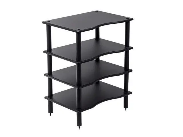 Alt view image 3 of 6 - Monolith 4 Tier Shelf Audio Stand - Open Air Storage, Modular Design, Sturdy, Compatible with Bose, Polk, Sony, Yamaha, Pioneer and Others, Black