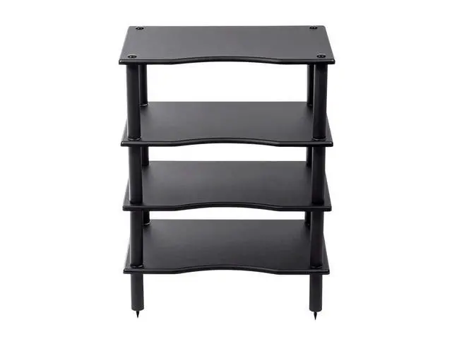 Alt view image 4 of 6 - Monolith 4 Tier Shelf Audio Stand - Open Air Storage, Modular Design, Sturdy, Compatible with Bose, Polk, Sony, Yamaha, Pioneer and Others, Black